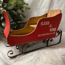Load image into Gallery viewer, Rustic Style Wooden Christmas Sleigh
