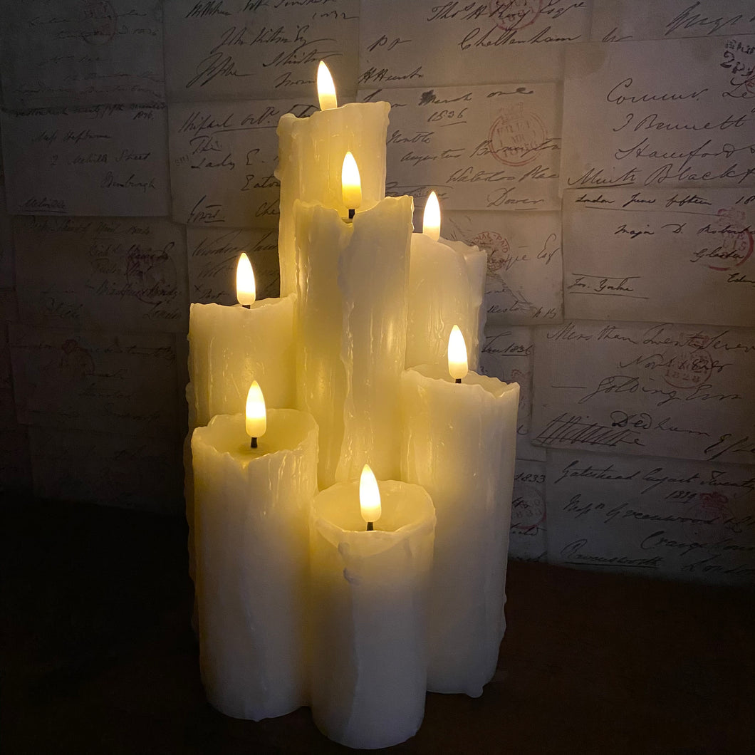 7 Piece FlickaBrights Melted Edge Wax Candles