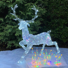 Load image into Gallery viewer, Northern Lights Jewelled Stag with Multi Colour Lights 1.4m
