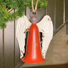 Load image into Gallery viewer, Hanging Rustic Christmas Metal Angel Bells
