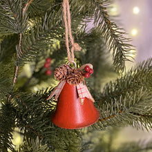 Load image into Gallery viewer, Red Bell with Foliage Decoration 8cm
