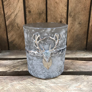 White Frost and Silver Stag Candle Holders