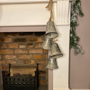Vintage Style Hanging Metal Christmas Bells