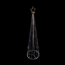Load image into Gallery viewer, Christmas Pyramid Tree with Star Warm White and White LED Lights 2.5m
