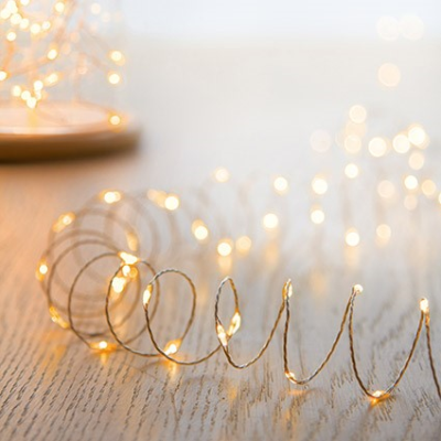 200 Vintage Gold Microbright LED Pin Wire Lights