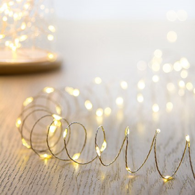 200 Warm White Microbright LED Pin Wire Christmas Lights