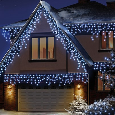 Premier 300 White LED Christmas Frosted Cap Iciclebrights