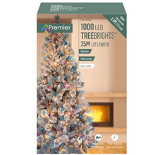 Load image into Gallery viewer, Premier TreeBrights 1000 Rainbow LED Christmas String Lights Clear Cable
