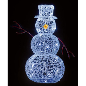 Soft Acrylic 90cm Snowman Lit with 80 White LED Lights