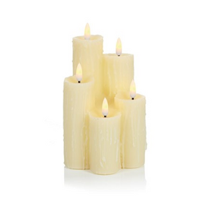 5 Piece FlickaBrights Melted Edge Wax Candles