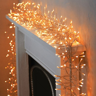 Premier 960 Cluster Brights LED Lights Vintage Gold Clear Cable