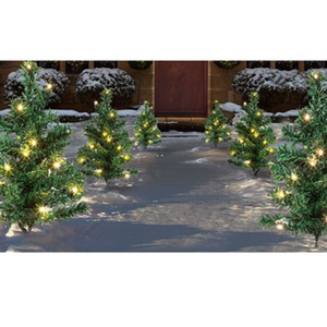 Set of 6 Christmas Tree Path Lights Warm White