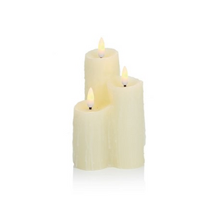 3 Piece FlickaBrights Melted Edge Wax Candles