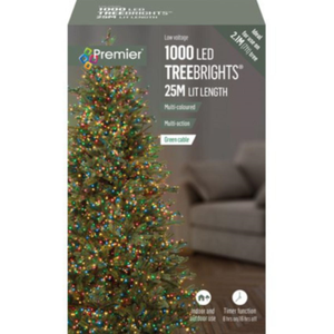 Premier TreeBrights 1000 Multi Coloured LED Christmas String Lights