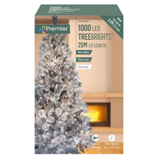 Load image into Gallery viewer, Premier TreeBrights 1000 Warm White LED Christmas String Lights Clear Cable

