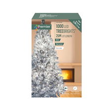 Load image into Gallery viewer, Premier TreeBrights 1000 White LED Christmas String Lights Clear Cable
