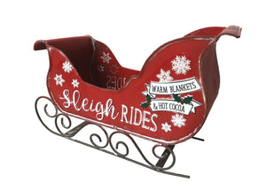 Vintage Style Metal Santa Sleigh