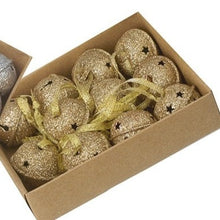 Load image into Gallery viewer, Christmas Gold Glitter Bell Set
